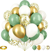 Sage Green and Gold Balloons Set for Wedding Birthday Baby Shower Party Decorations
