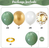 Sage Green and Gold Balloons Set for Wedding Birthday Baby Shower Party Decorations