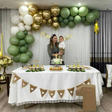Sage Green and Gold Balloons Set for Wedding Birthday Baby Shower Party Decorations