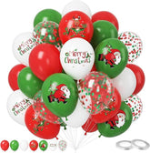 50PCS Christmas Balloons Set with Merry Christmas Print for Holiday Party Decor