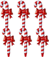 Candy Cane Balloons, Red Bow, Christmas Party Decor (6PCS)