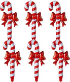Candy Cane Balloons, Red Bow, Christmas Party Decor (6PCS)