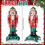 2PCS Giant Nutcracker Foil Balloons Set for Christmas Holiday Party Decorations