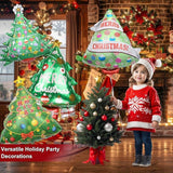 4PCS Christmas Tree Foil Balloons Set for Holiday Party and Xmas Decorations