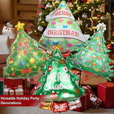 4PCS Christmas Tree Foil Balloons Set for Holiday Party and Xmas Decorations