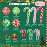 Christmas Foil Balloon Set: 24 Candy Cane, Gift Box Party Decor