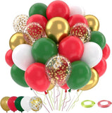 50PCS Red Green Gold Christmas Balloons Set for Grinch Birthday and Party Decorations