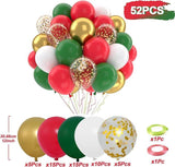 50PCS Red Green Gold Christmas Balloons Set for Grinch Birthday and Party Decorations