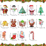 15PCS Mini Christmas Foil Balloons Set with Santa Reindeer Tree Snowman for Holiday Party