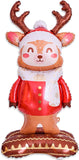 3D Standing Reindeer Foil Balloons Set for Christmas and Birthday Party Decorations