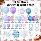 Winter Wonderland Balloon Arch Kit with Snowflake and Star Balloons for Holiday Parties