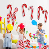 12PCS Large Red Christmas Candy Cane Foil Balloons Set for Holiday Party Decorations