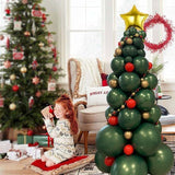 Red Green Gold Balloons Set for Christmas and New Year Party Decorations