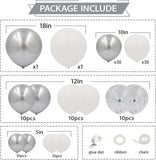 162PCS White and Silver Balloon Arch Kit with Mixed Sizes for Winter Wonderland Parties