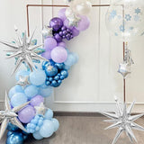 120PCS Blue and Purple Balloon Arch Kit with Snowflake Balloons for Winter Wonderland Party
