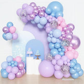 153PCS Pink Purple Blue Balloon Arch Kit with Metallic Pastel Balloons for Princess Party