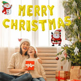 16 Inch Gold Merry Christmas Balloons Banner for Xmas Party Decorations