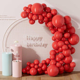 130pcs Red Balloon Set with Ribbon for Birthday Wedding and Party Decorations