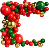 Red Green and Gold Balloons Set for Wedding Birthday and Christmas Decorations