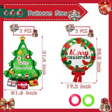 6pcs Christmas Tree and Wreath Foil Balloons for Xmas Party Decorations