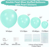 116PCS Teal Blue Pearl Balloon Arch Kit for Wedding Birthday Baby Shower Party
