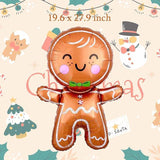 10 PCS Christmas Balloons Set Gingerbread Man Pink Candy Cane Party Decorations