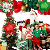 9 PCS Christmas Balloons Set Candy Round Star Foil Balloons Xmas Party Decor