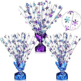 Winter Wonderland Table Centerpieces 3pcs Snowflake Glitter Foil Decorations for Party