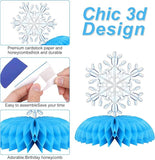 Frozen Winter Wonderland Table Centerpieces 8pcs Snowflake Honeycomb Party Decorations