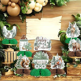 Winter Woodland Baby Shower Table Centerpieces 8pcs Honeycomb Wild Animal Decorations