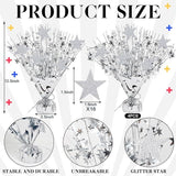 Silver Foil Spray Table Centerpieces 4pcs 12’’ Winter Wedding Birthday Christmas Decor