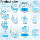 Ice Skating Party Table Centerpieces 12pcs Honeycomb 3D Winter Birthday Party Decor