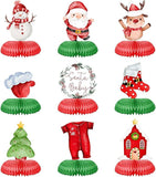 Christmas Santa Baby Honeycomb Table Centerpieces 9pcs Snowman Winter Party Decor