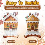 Giant 2-Pack Self-Standing Gingerbread House & Candy Man Balloons for Christmas Parties