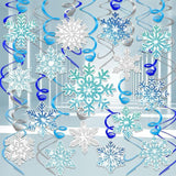30Pcs Winter Snowflake Hanging Swirl Decorations for Birthday Baby Shower Party