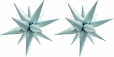 24 Pcs Light Blue Starburst Foil Balloons 32 Inch for Christmas Winter Party Decor