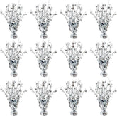 12-Pc Silver Metallic Foil Star Centerpieces for Birthday and Holiday Party Decor