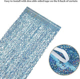 Blue Tinsel Fringe Backdrop 3 Pack 3.3x6.6ft Baby Shower & Underwater Party Decor