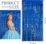 Blue Tinsel Backdrop 3 Pack Ocean Theme 3.3x6.6ft Birthday & Party Decor