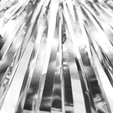 Silver Tinsel Fringe Backdrop 2 Pack for Wedding Anniversary Party Decor