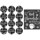 Hot Chocolate Bar Station Kit with Labels, 8x10 Sign & Cocoa Bar Stickers
