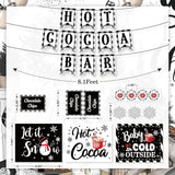 Hot Cocoa Bar Decor Kit, Winter Party Banner, Signs, Labels