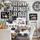 Hot Cocoa Bar Decor Kit, Winter Party Banner, Signs, Labels