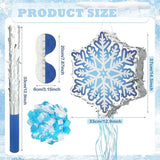 Winter Snowflake Piñata with Pull String Bat and Confetti for Christmas Party Fun