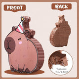 Christmas Capybara Piñata with Stick Blindfold and Confetti for Kids Party Fun