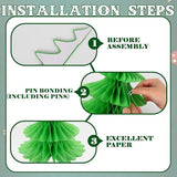 6PCS 3D Green Christmas Honeycomb Paper Trees Table Centerpiece Hanging Decor