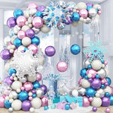 Winter Wonderland Balloon Arch Kit Pink Purple Blue Silver Party Decor