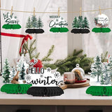 Horaldaily 9PCS Christmas Honeycomb Centerpieces Trees Deer Squirrel Rabbit Xmas Decor