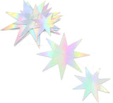 3D Iridescent Star Garland Hanging Twinkle Star Streamer Decorations Birthday Wedding Baby Shower