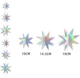 3D Iridescent Star Garland Hanging Twinkle Star Streamer Decorations Birthday Wedding Baby Shower